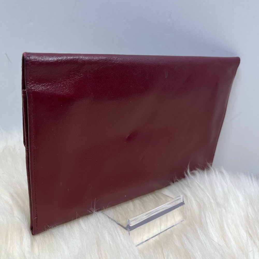 Vintage Genuine Burgundy leather Made in England Passport/ Travel Wallet - Picture 3 of 11